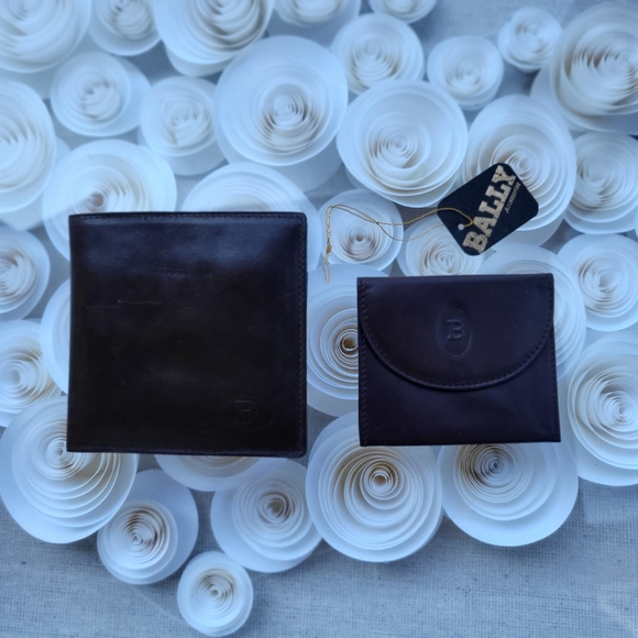 Extremely Rare Bally Italian Leather Ultra Slim Wallet & Coin Purse